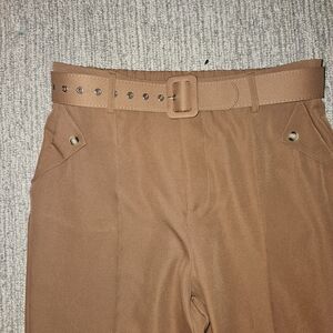 SHEIN Brown Trousers with Buckle Belt